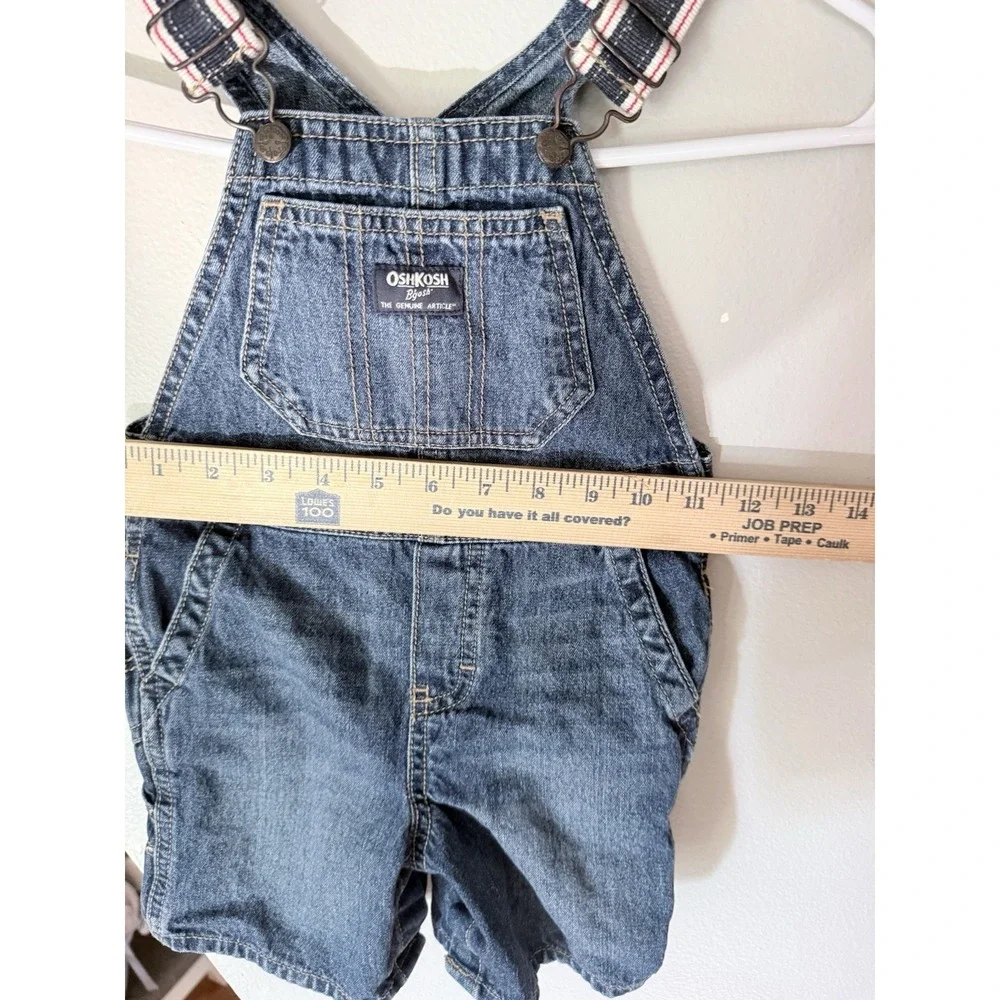 Baby OshKosh B'gosh‎ Blue Denim Overalls 18-24 Months with Red Stripes